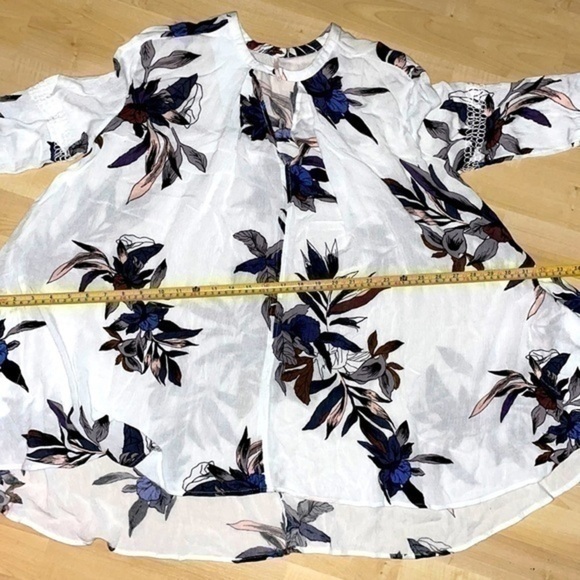Free people White Combo Electric Orchid tunic Tree Swing Top S barely Preloved - Picture 6 of 15